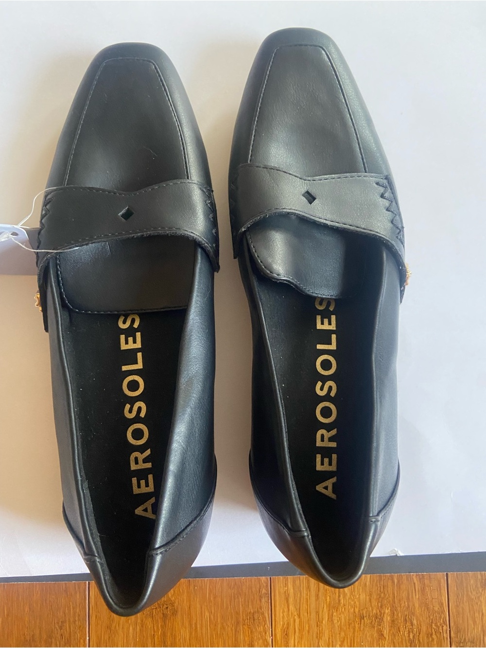 Aerosoles Women’s Black Leather Slip-On Loafers